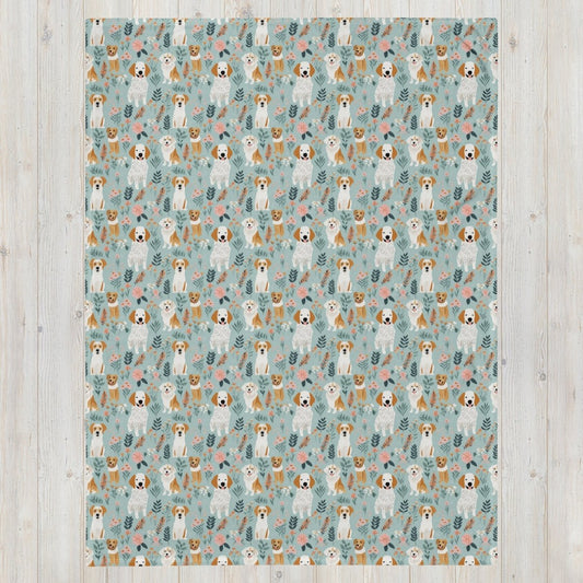 Blue Dogs Throw Blanket - DoggyLoveandMore