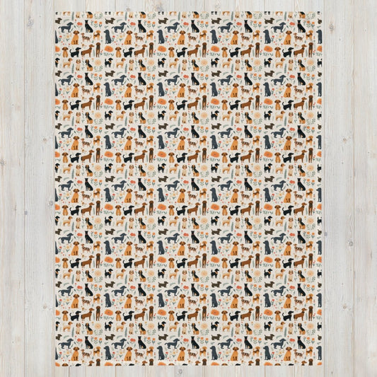 Cream Dogs Throw Blanket - DoggyLoveandMore