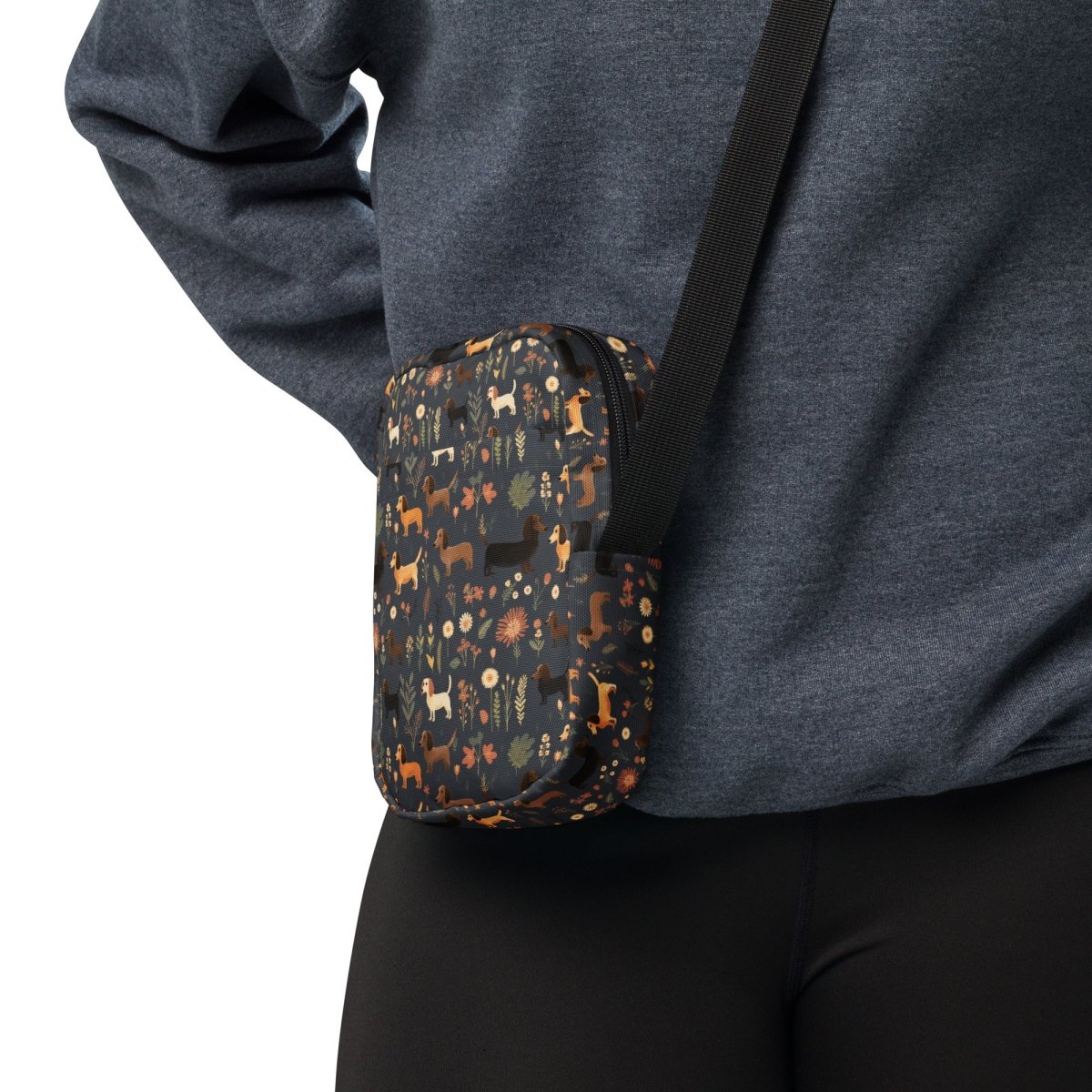 Dark Grey Dachshund Crossbody Bag - DoggyLoveandMore