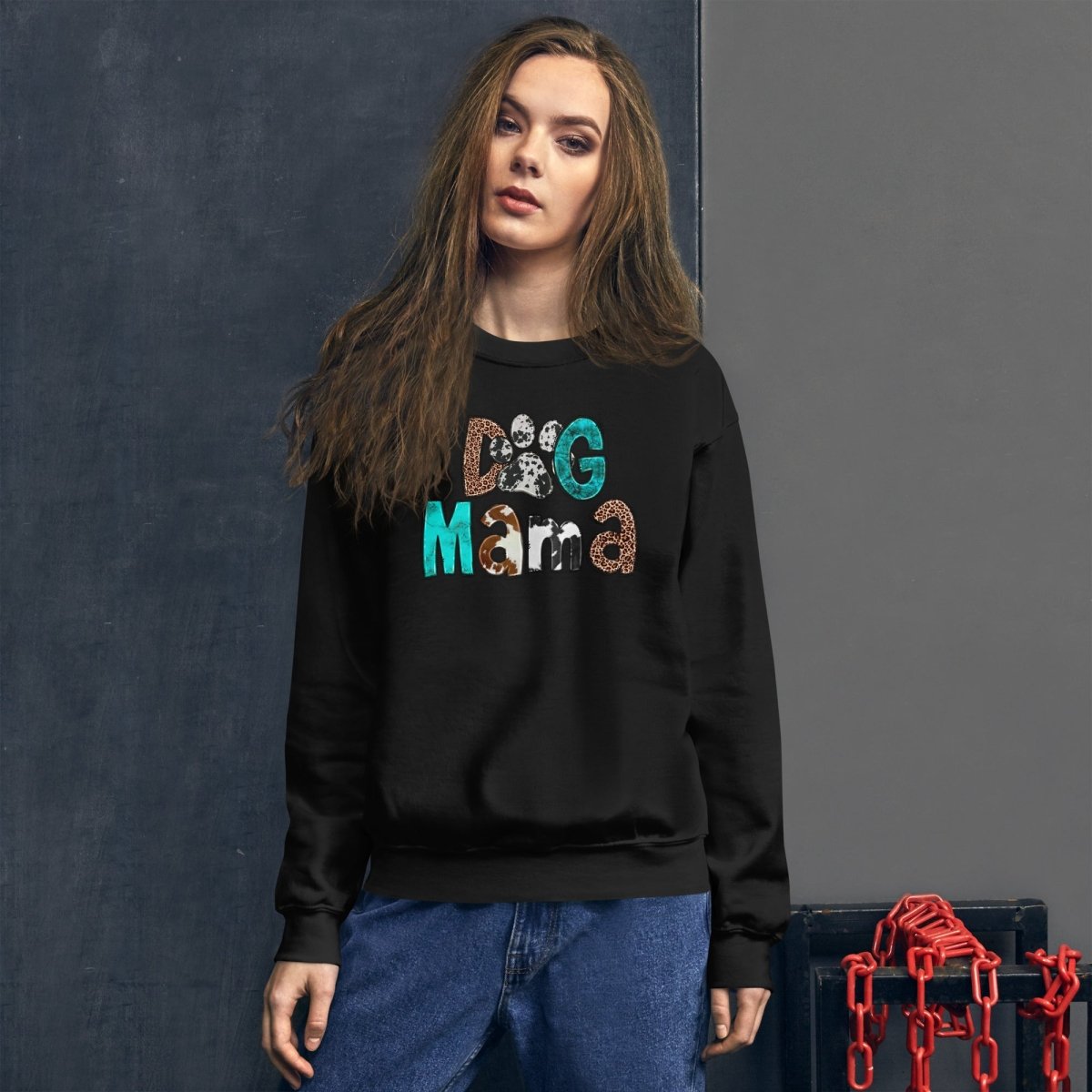 Dog Mama Cowhide Sweatshirt - DoggyLoveandMore