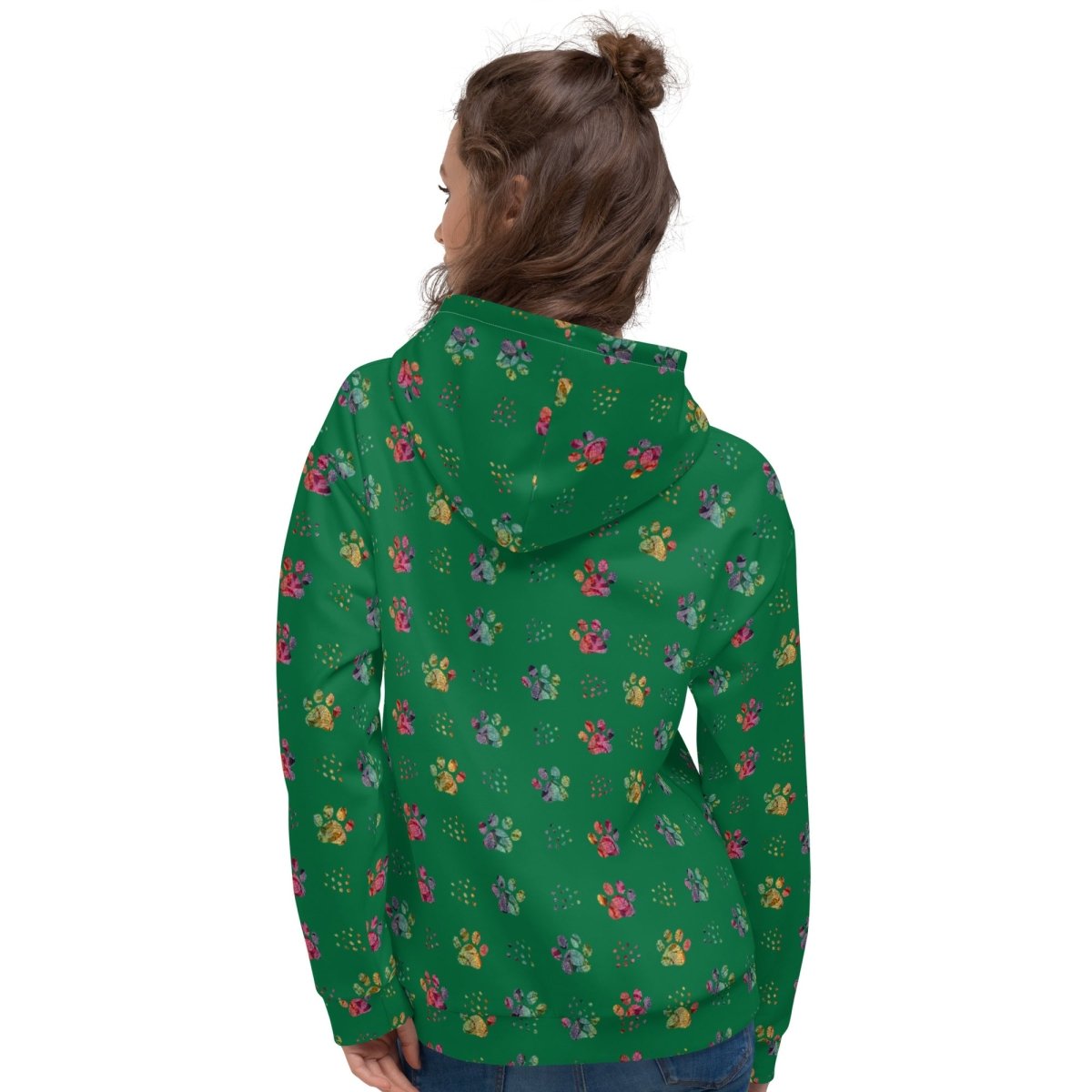 Dog Mom Green Paw Prints Hoodie - DoggyLoveandMore