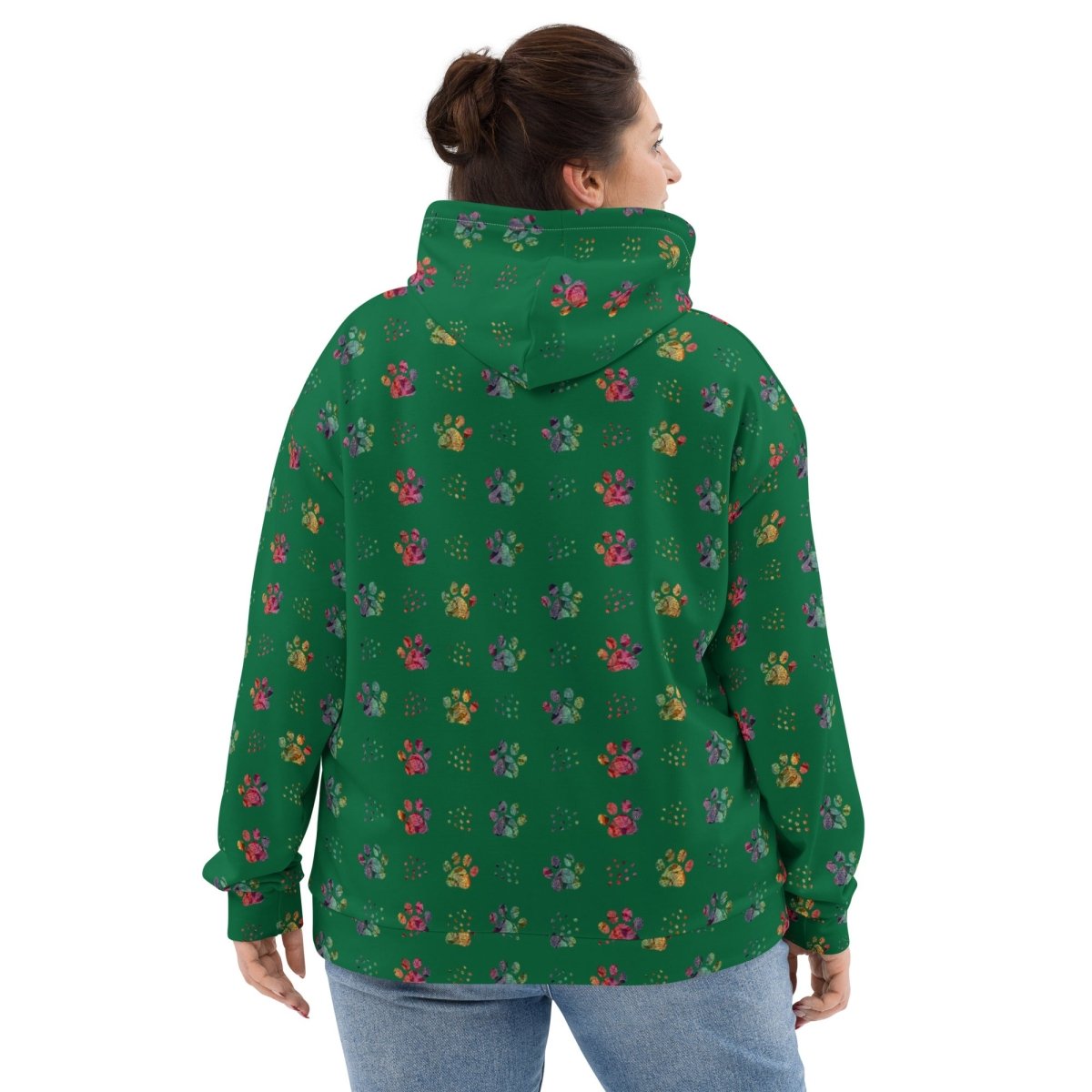 Dog Mom Green Paw Prints Hoodie - DoggyLoveandMore