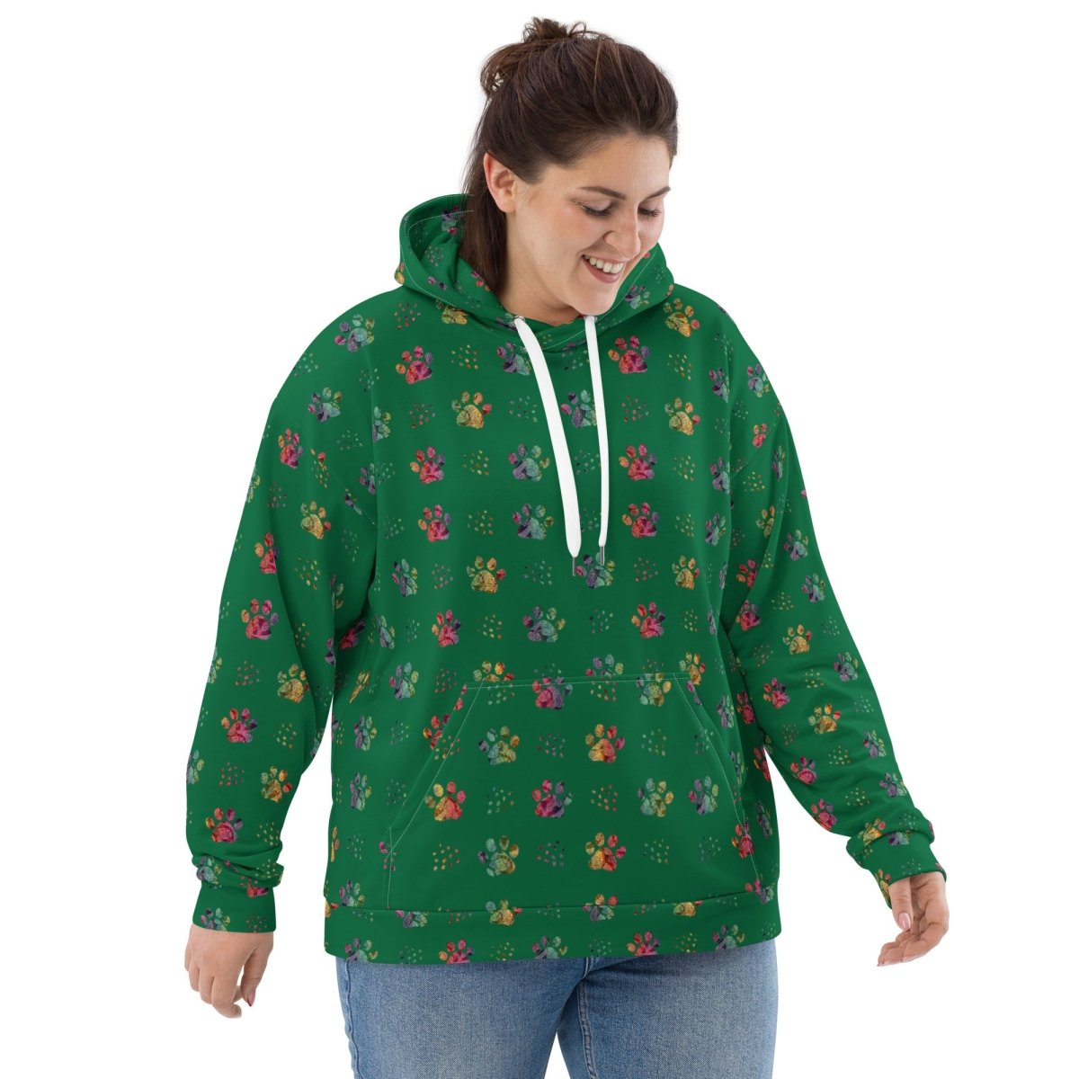 Dog Mom Green Paw Prints Hoodie - DoggyLoveandMore