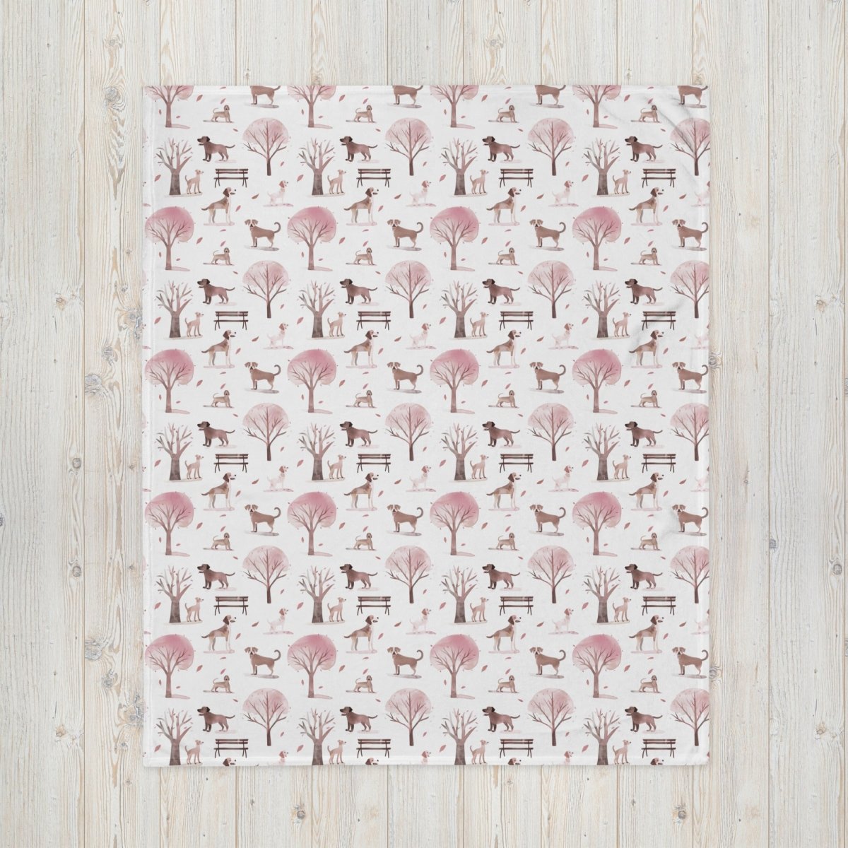 Dogs in the Park Throw Blanket - DoggyLoveandMore
