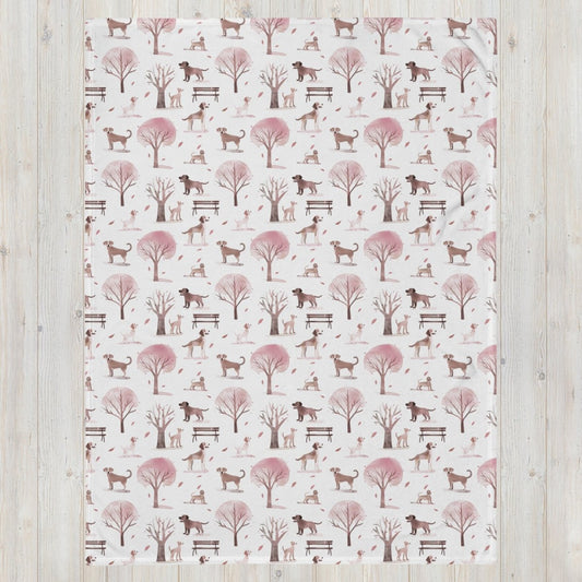 Dogs in the Park Throw Blanket - DoggyLoveandMore