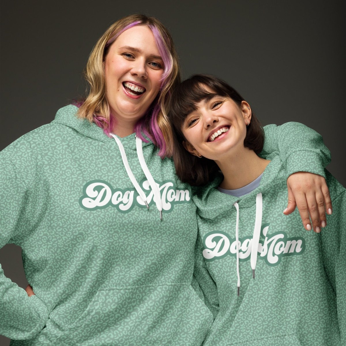 Green Leopard Print Dog Mom Hoodie - DoggyLoveandMore
