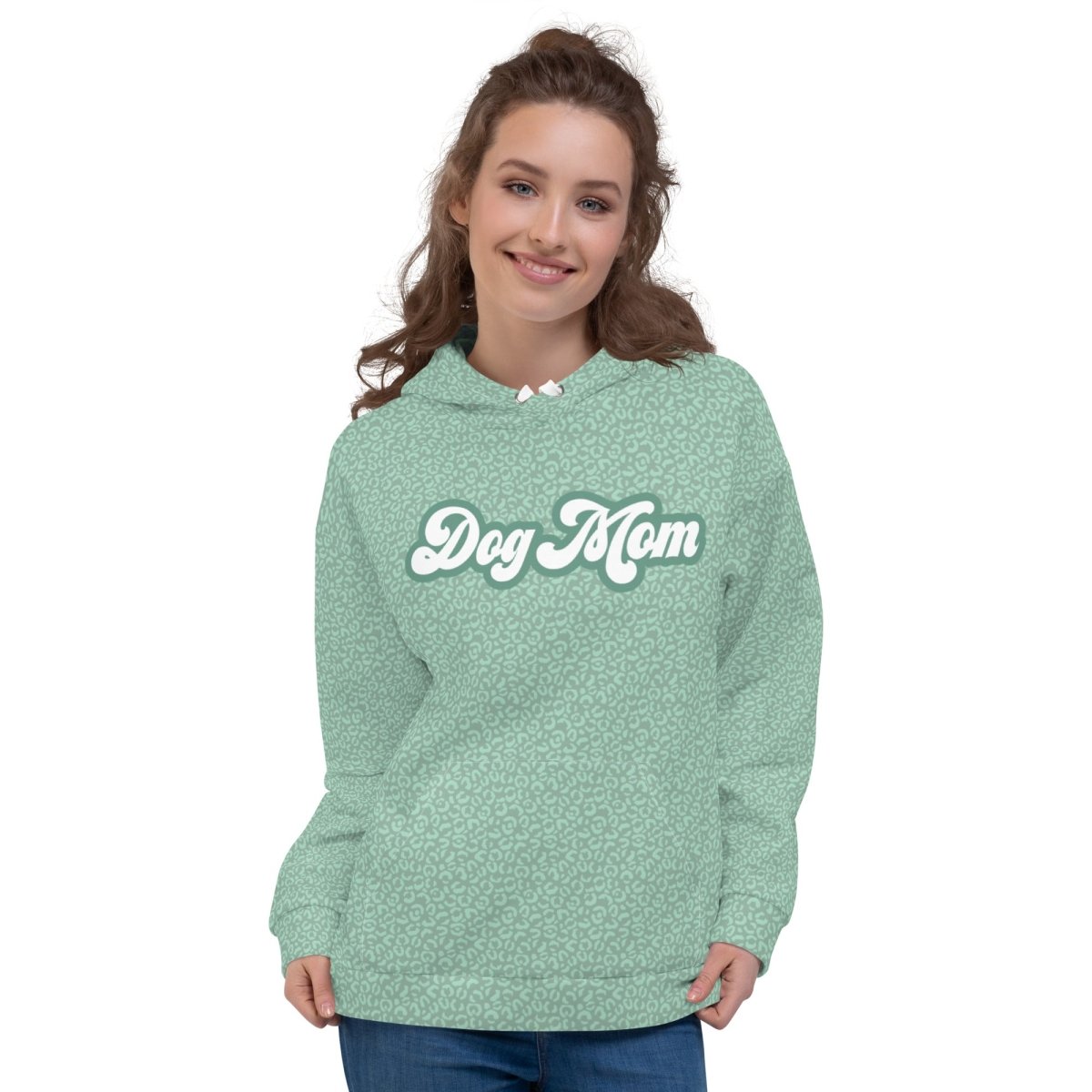 Green Leopard Print Dog Mom Hoodie - DoggyLoveandMore