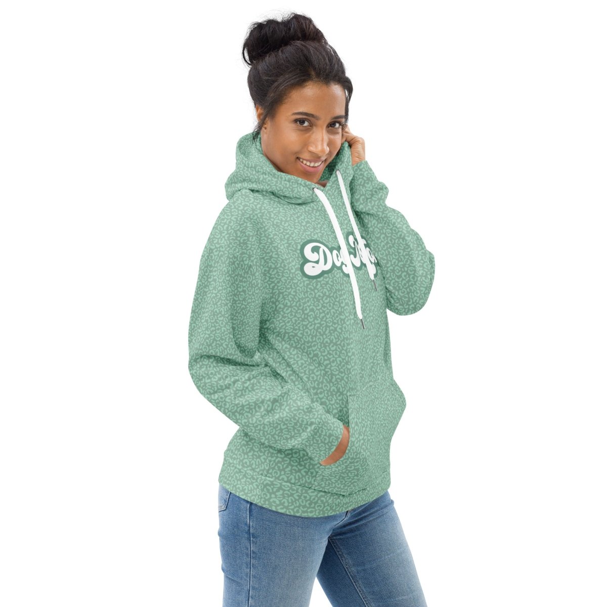 Green Leopard Print Dog Mom Hoodie - DoggyLoveandMore
