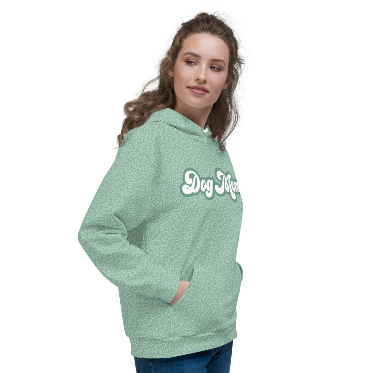 Green Leopard Print Dog Mom Hoodie - DoggyLoveandMore