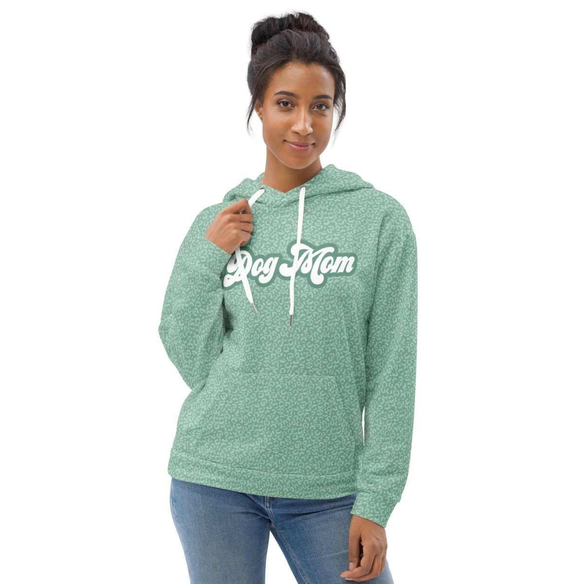 Green Leopard Print Dog Mom Hoodie - DoggyLoveandMore