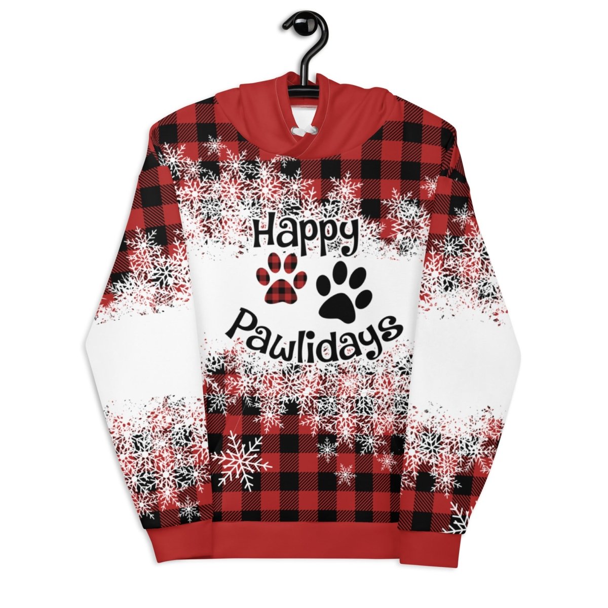 Happy Pawlidays Red Plaid Hoodie - DoggyLoveandMore
