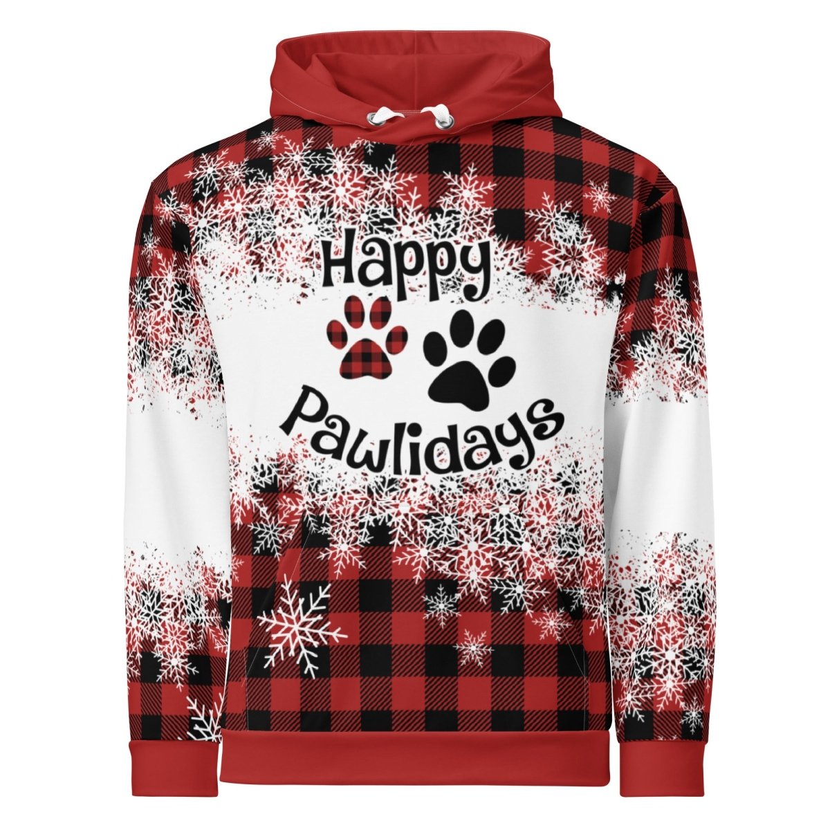Happy Pawlidays Red Plaid Hoodie - DoggyLoveandMore