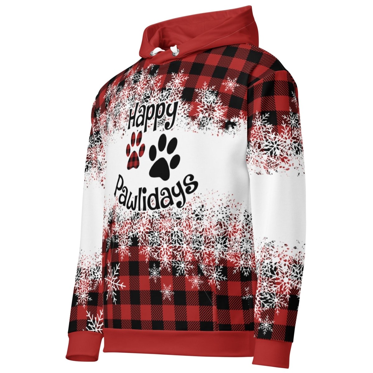 Happy Pawlidays Red Plaid Hoodie - DoggyLoveandMore