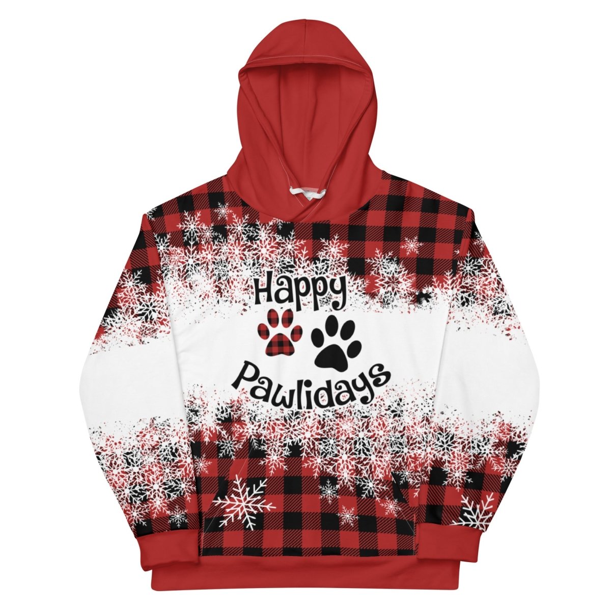 Happy Pawlidays Red Plaid Hoodie - DoggyLoveandMore
