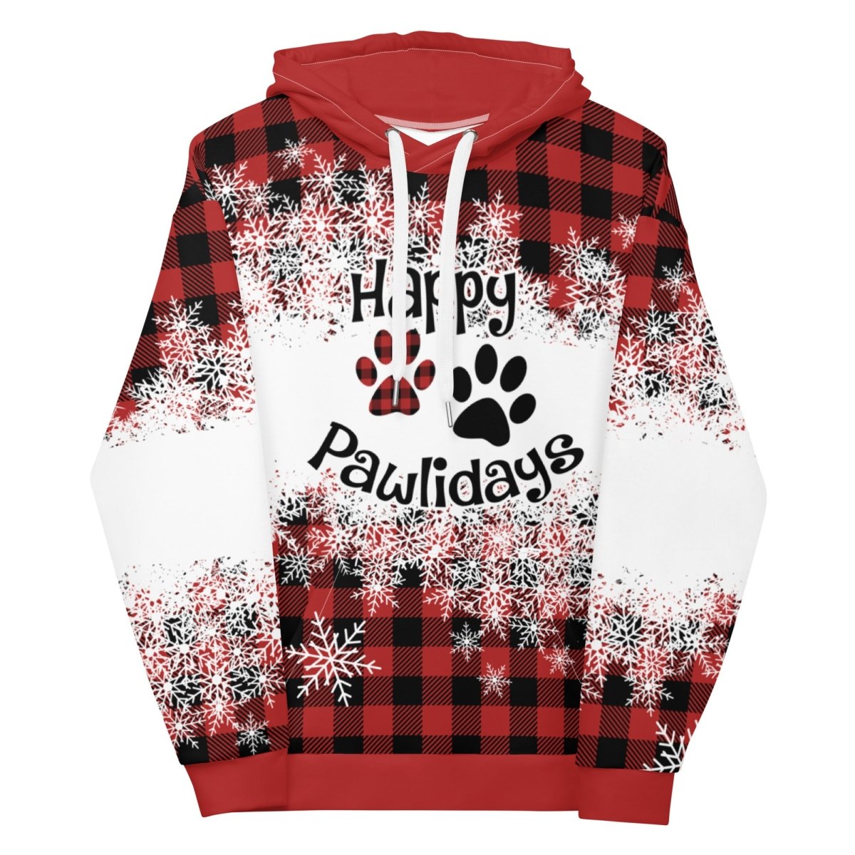 Happy Pawlidays Red Plaid Hoodie - DoggyLoveandMore