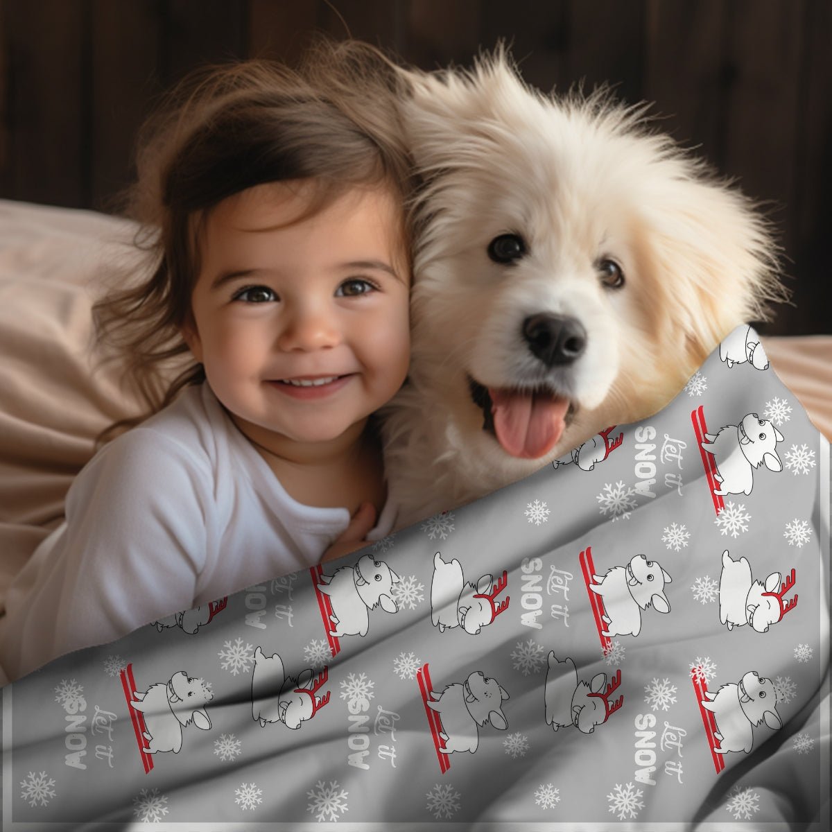 Let It Snow Dogs Throw Blanket - DoggyLoveandMore