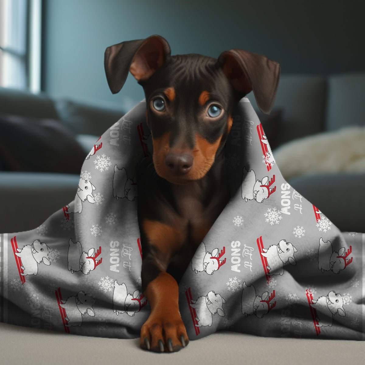 Let It Snow Dogs Throw Blanket - DoggyLoveandMore