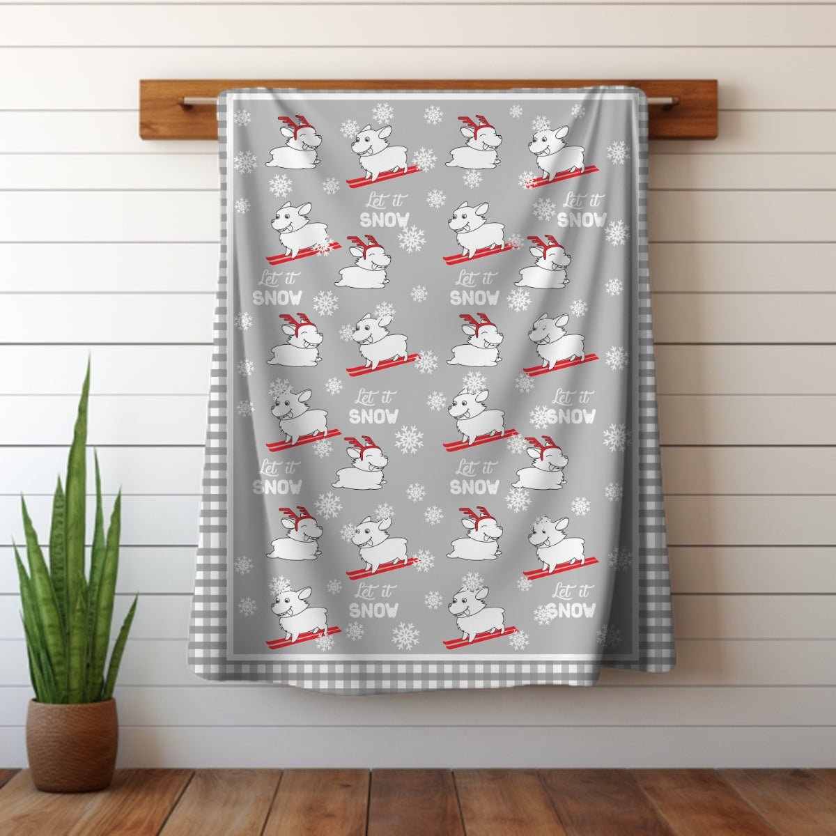 Let It Snow Dogs Throw Blanket - DoggyLoveandMore