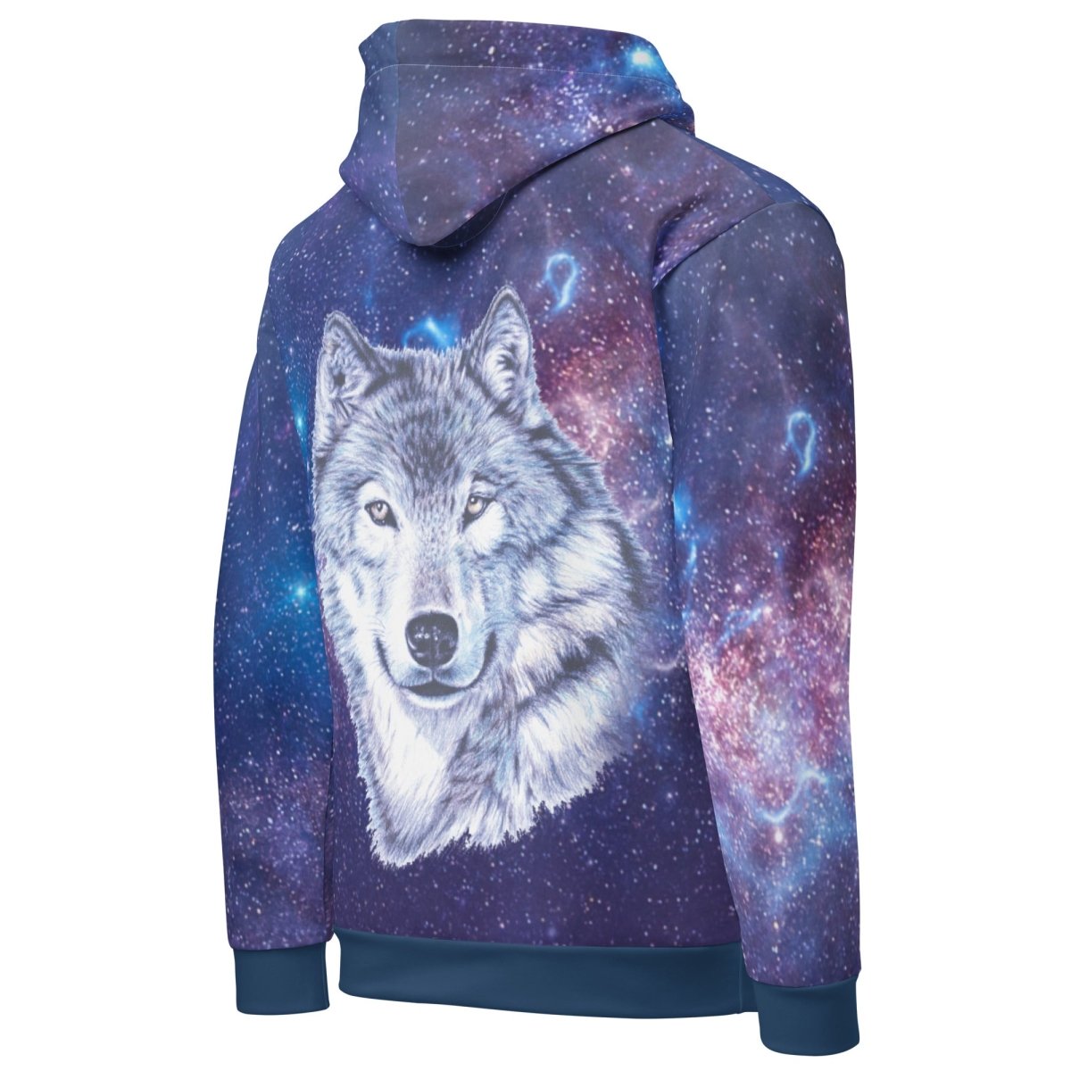 Men's Blue Galaxy Wolf Hoodie - DoggyLoveandMore
