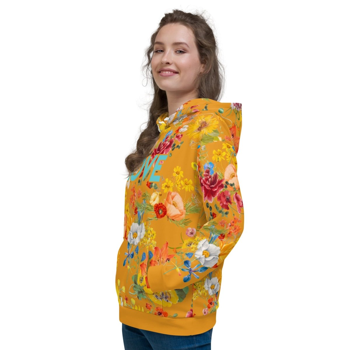 Mustard Yellow Floral Dog Mom Hoodie - DoggyLoveandMore