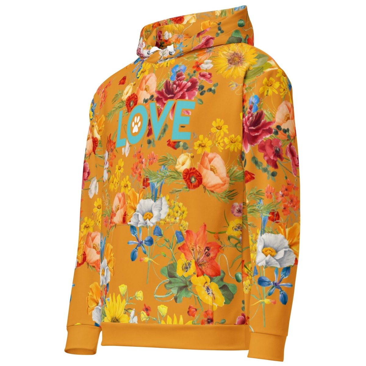 Mustard Yellow Floral Dog Mom Hoodie - DoggyLoveandMore