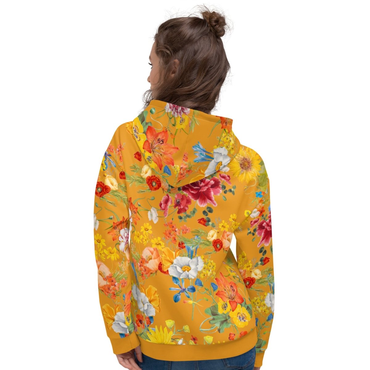 Mustard Yellow Floral Dog Mom Hoodie - DoggyLoveandMore