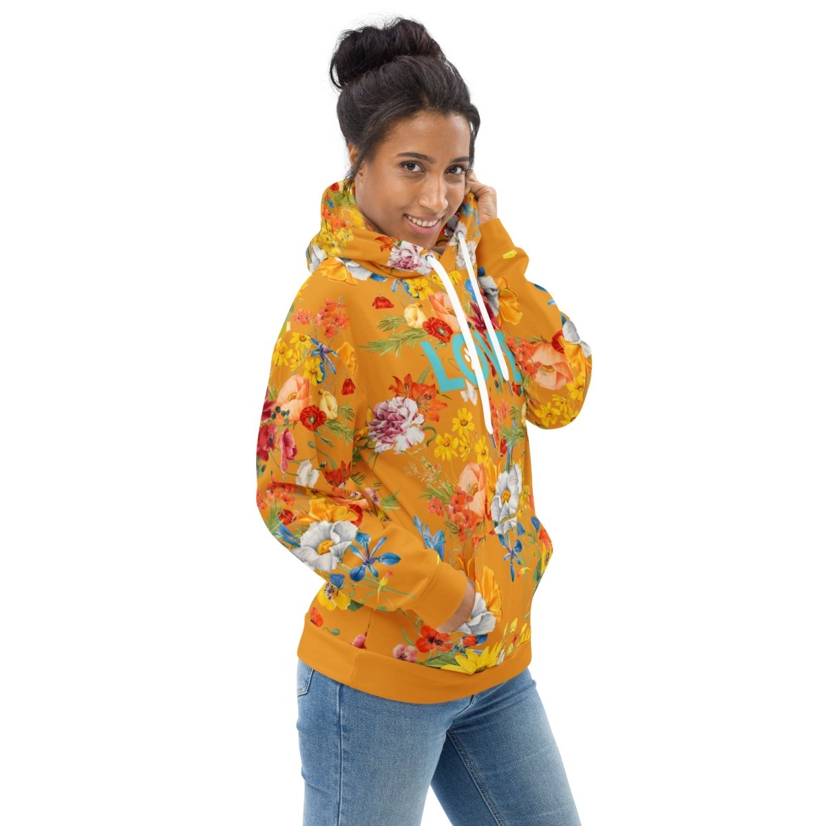 Mustard Yellow Floral Dog Mom Hoodie - DoggyLoveandMore