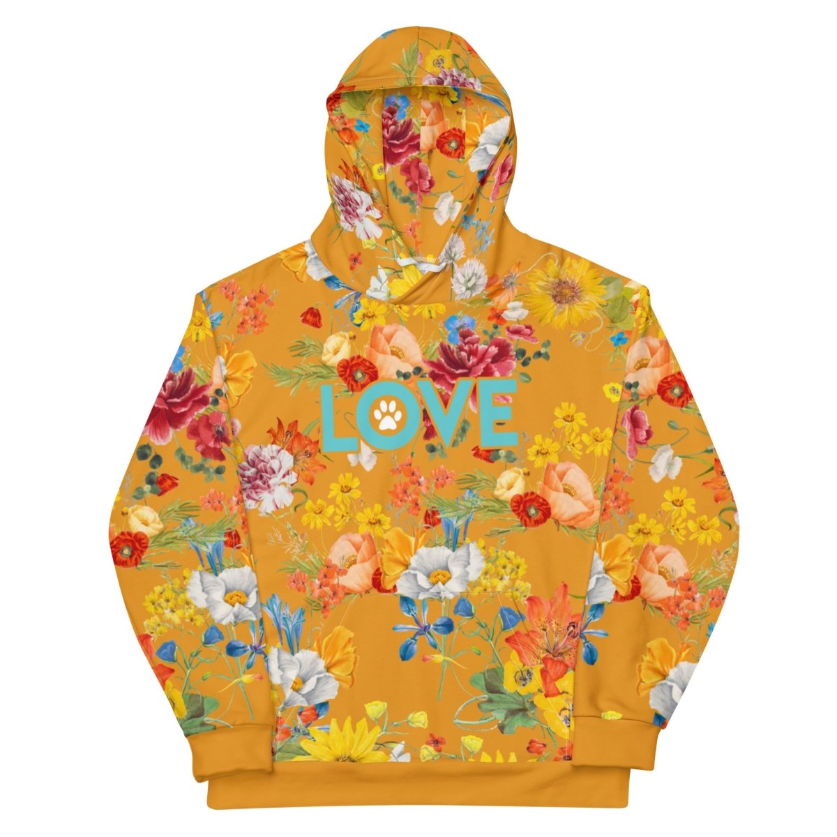 Mustard Yellow Floral Dog Mom Hoodie - DoggyLoveandMore