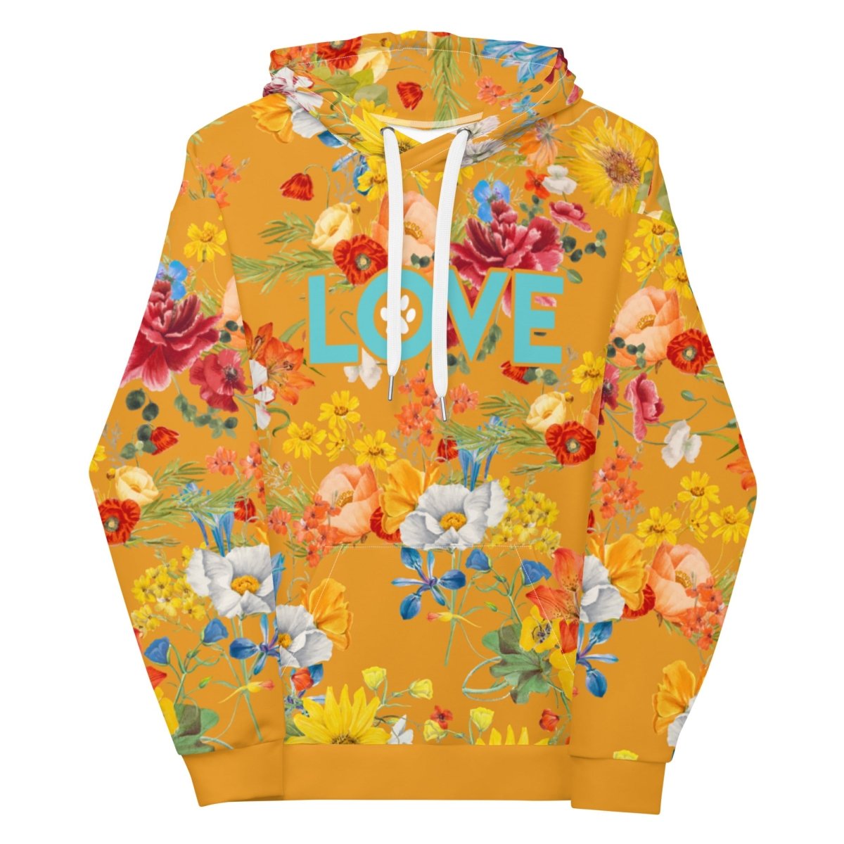 Mustard Yellow Floral Dog Mom Hoodie - DoggyLoveandMore