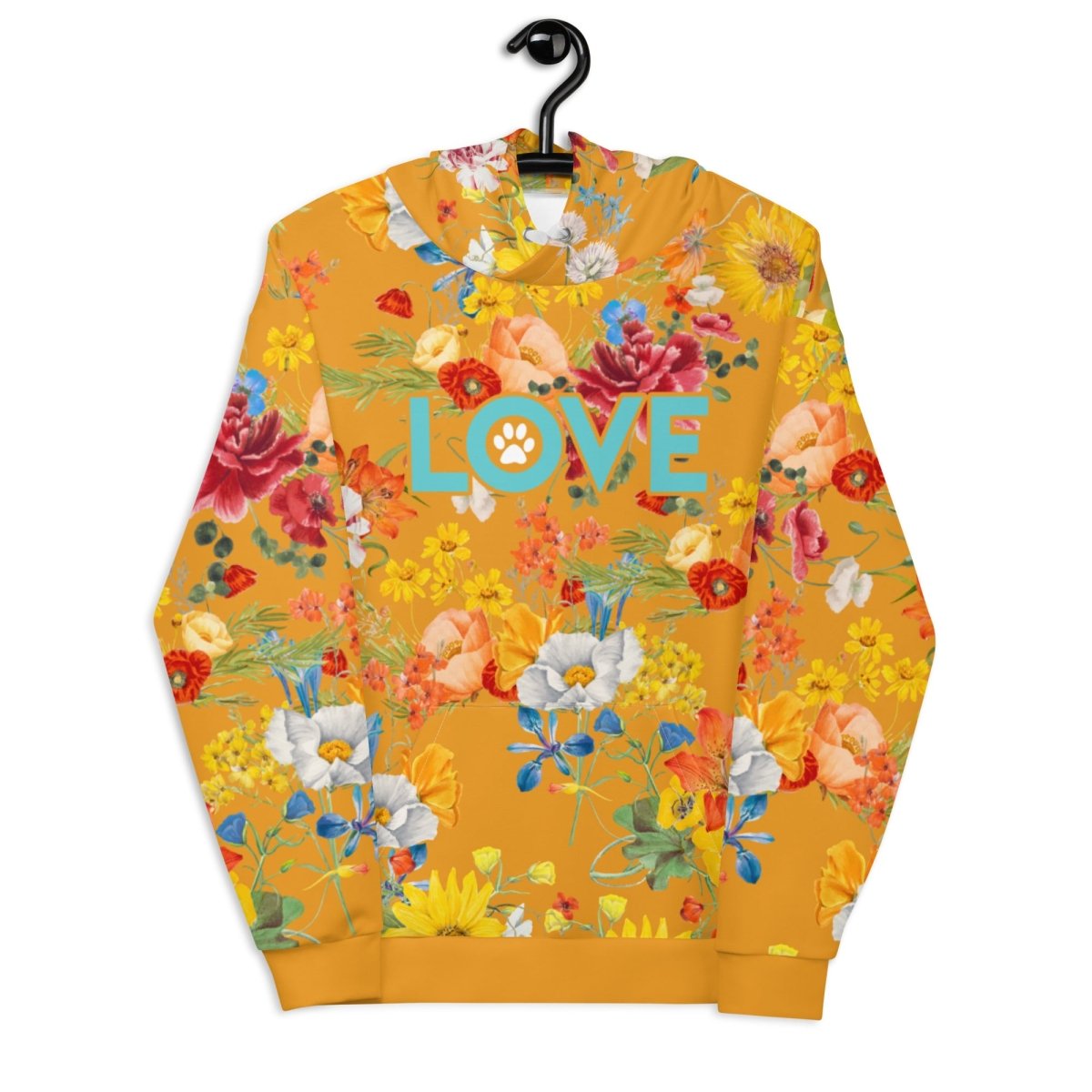 Mustard Yellow Floral Dog Mom Hoodie - DoggyLoveandMore