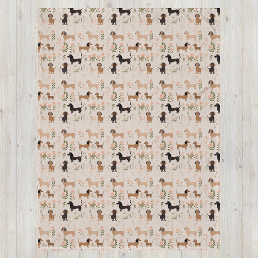 Pink Dachshund Throw Blanket - DoggyLoveandMore