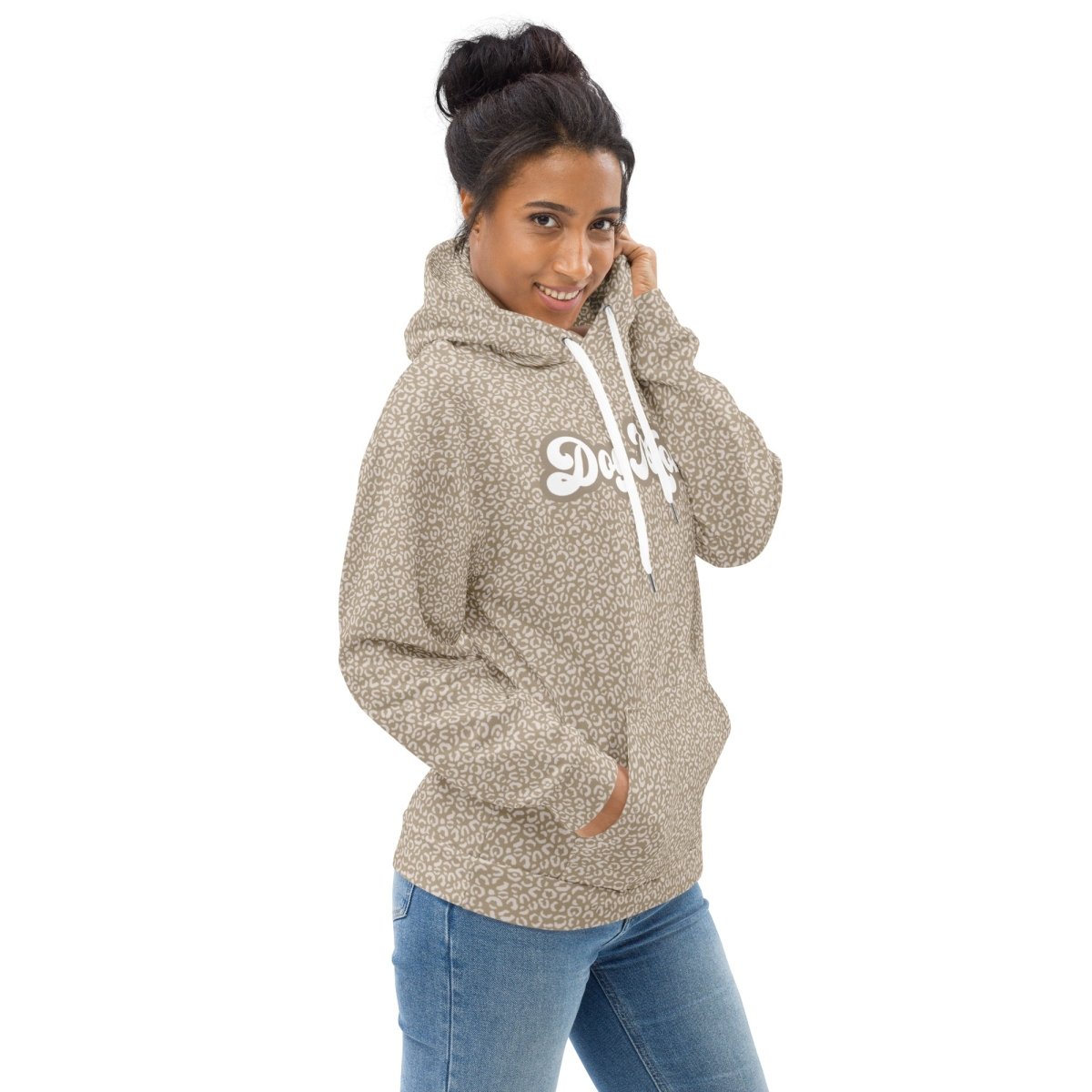 Taupe Leopard Print Dog Mom Hoodie - DoggyLoveandMore