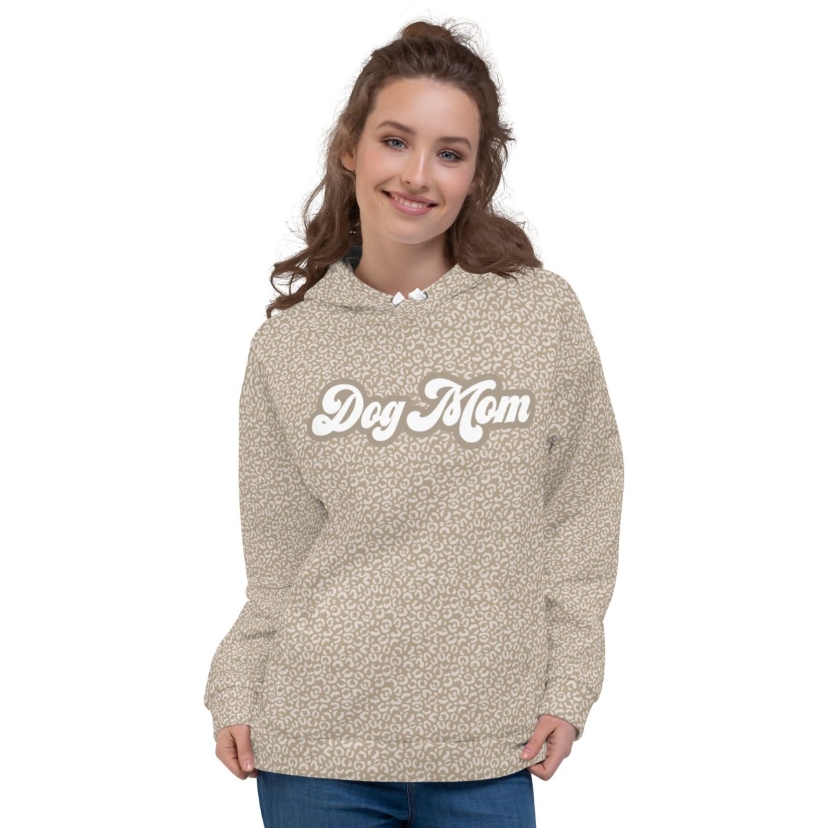 Taupe Leopard Print Dog Mom Hoodie - DoggyLoveandMore