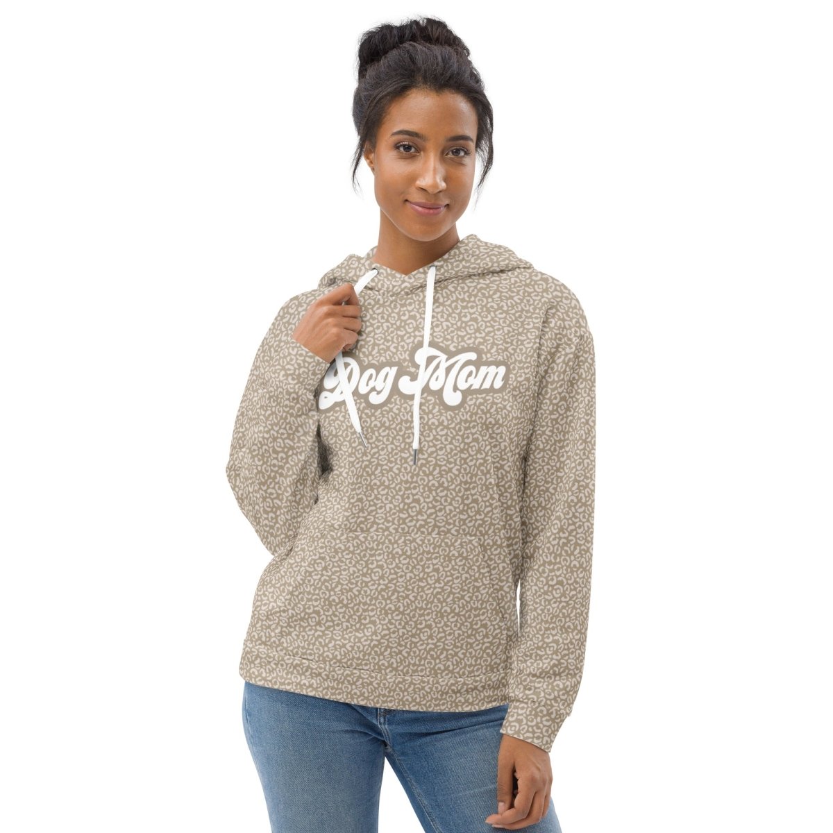 Taupe Leopard Print Dog Mom Hoodie - DoggyLoveandMore