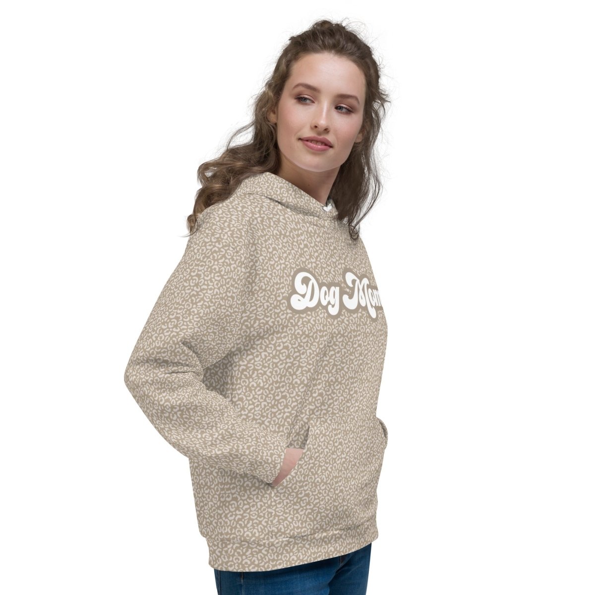 Taupe Leopard Print Dog Mom Hoodie - DoggyLoveandMore