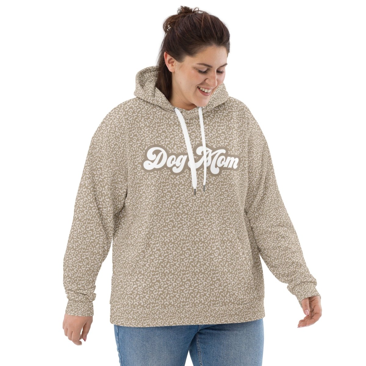 Taupe Leopard Print Dog Mom Hoodie - DoggyLoveandMore