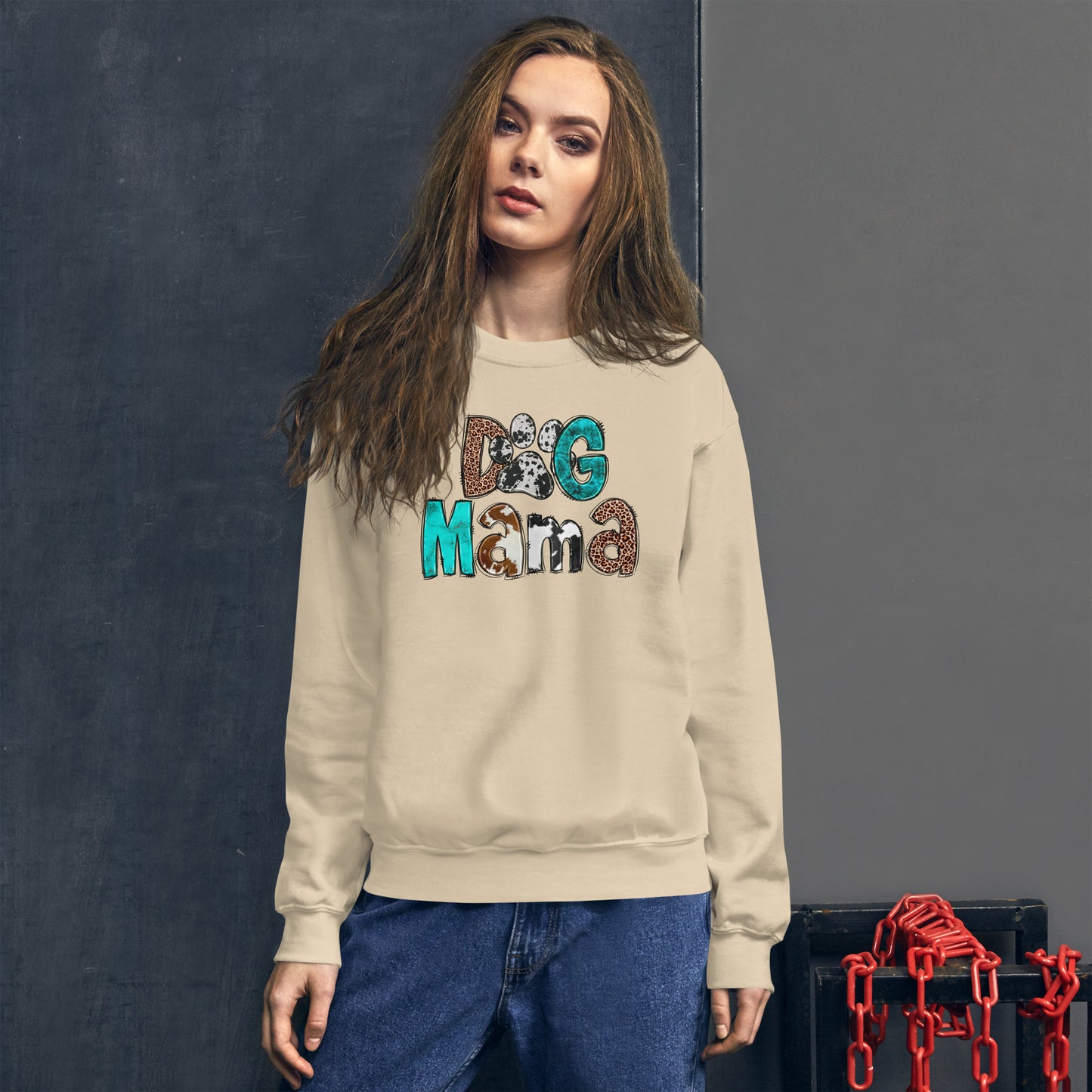 Dog Mama Cowhide Sweatshirt - DoggyLoveandMore