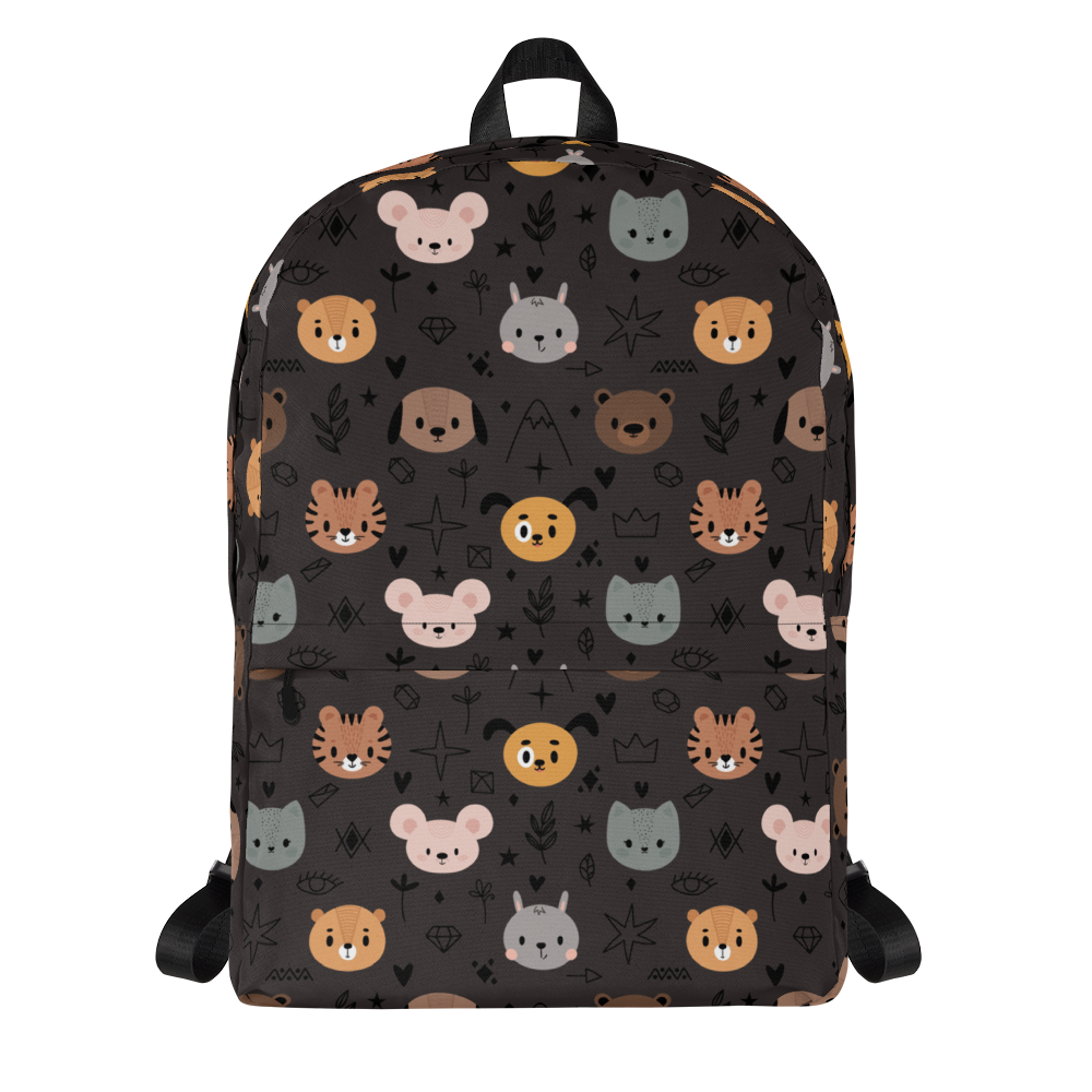 Grey Animal Faces Backpack-DoggyLoveandMore