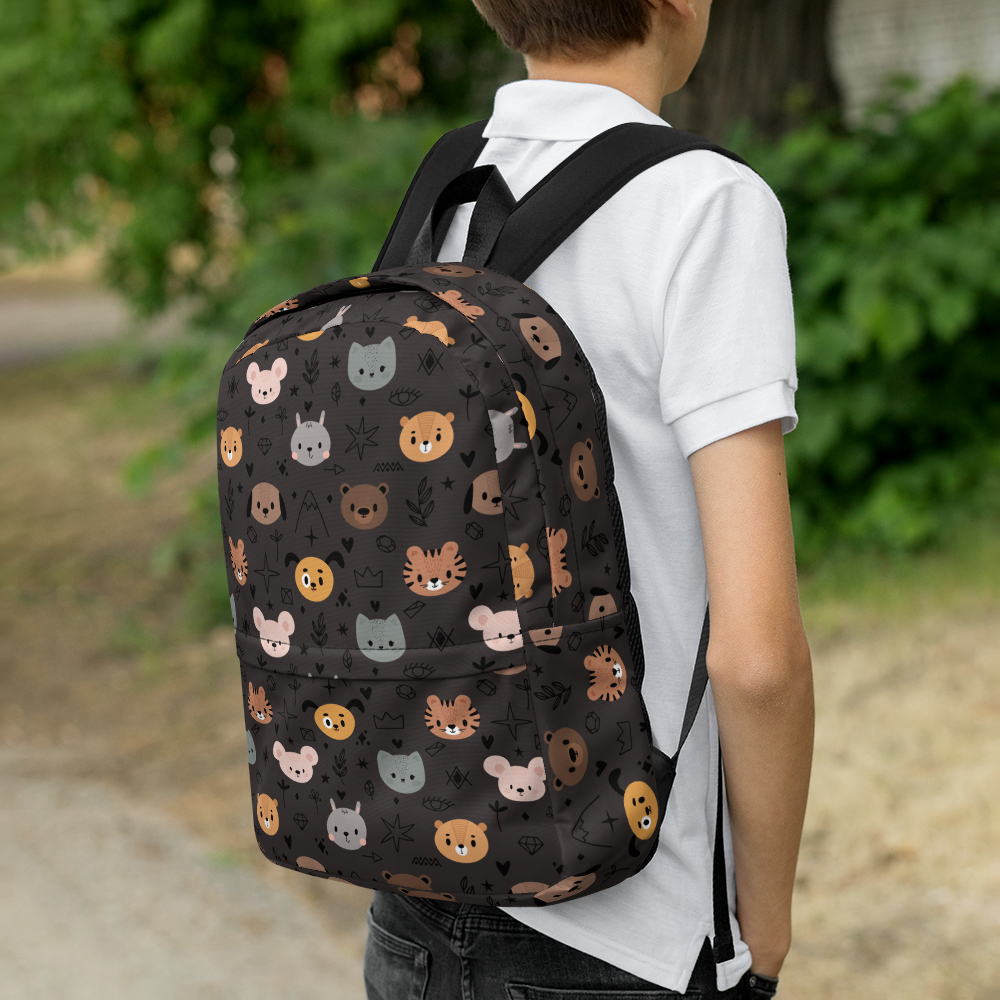 Grey Animal Faces Backpack-DoggyLoveandMore