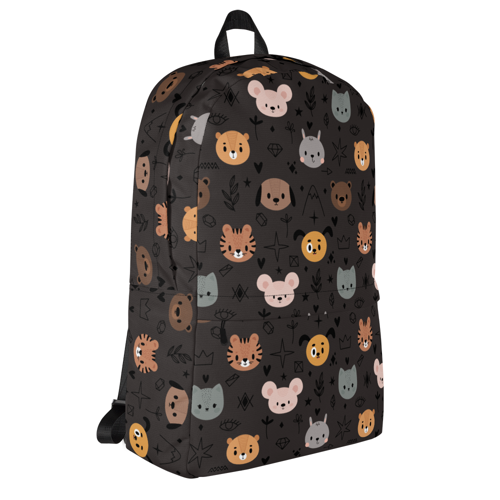 Grey Animal Faces Backpack-DoggyLoveandMore