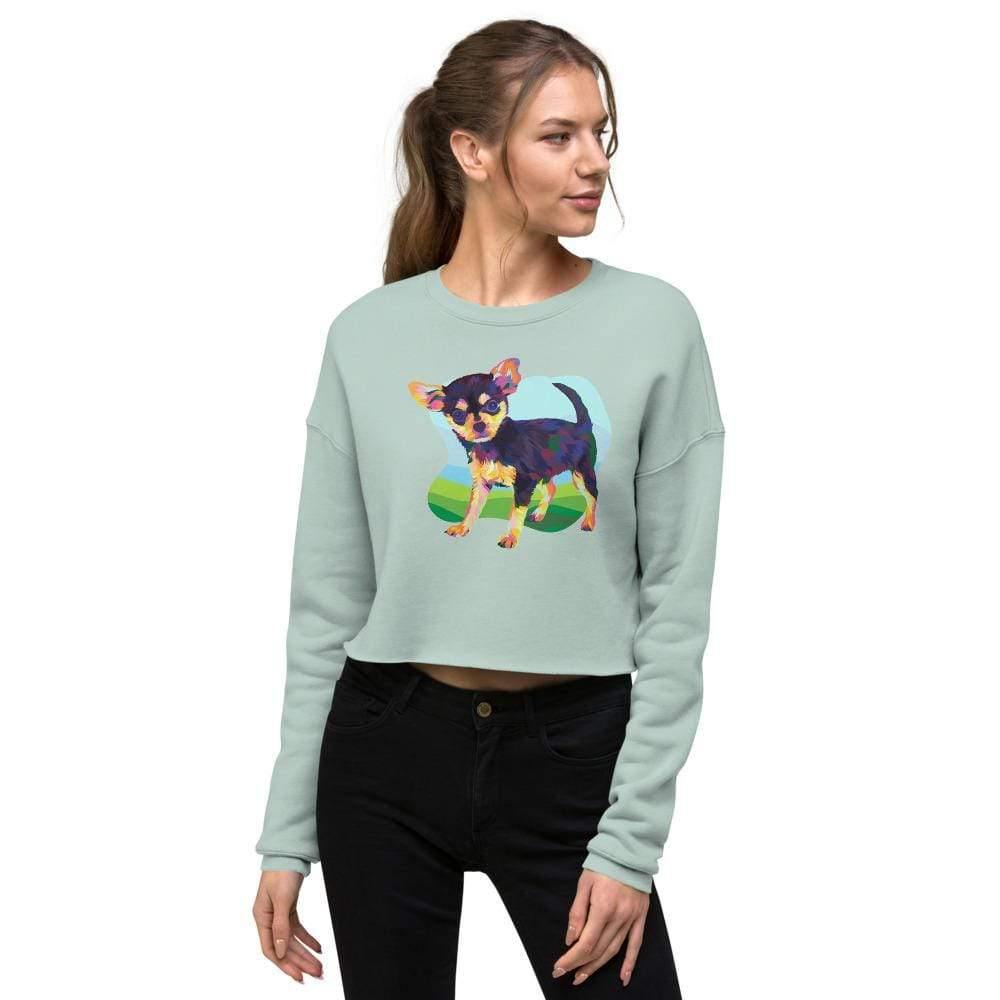 Black and Tan Chihuahua Crop Sweatshirt - DoggyLoveandMore