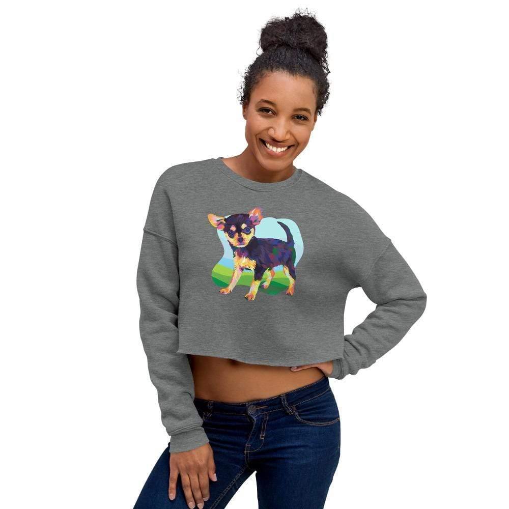 Black and Tan Chihuahua Crop Sweatshirt - DoggyLoveandMore