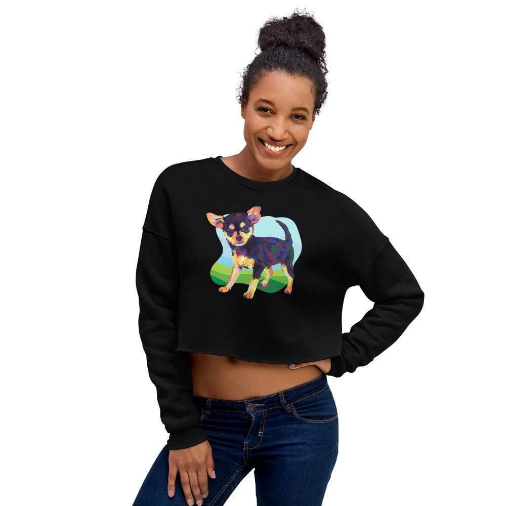 Black and Tan Chihuahua Crop Sweatshirt - DoggyLoveandMore