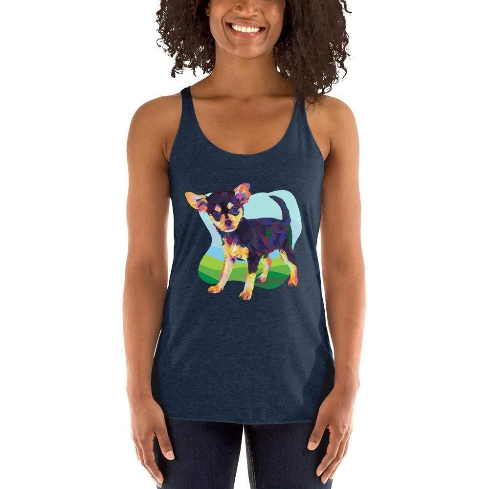 Black and Tan Chihuahua Racerback Tank Top-DoggyLoveandMore