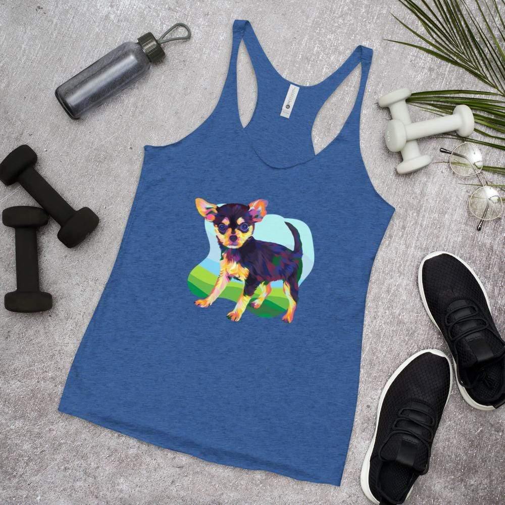 Black and Tan Chihuahua Racerback Tank Top-DoggyLoveandMore