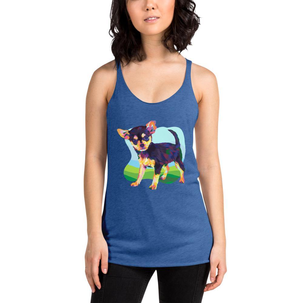 Black and Tan Chihuahua Racerback Tank Top-DoggyLoveandMore