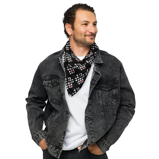 Black Buffalo Plaid Dog Paw Bandana - DoggyLoveandMore
