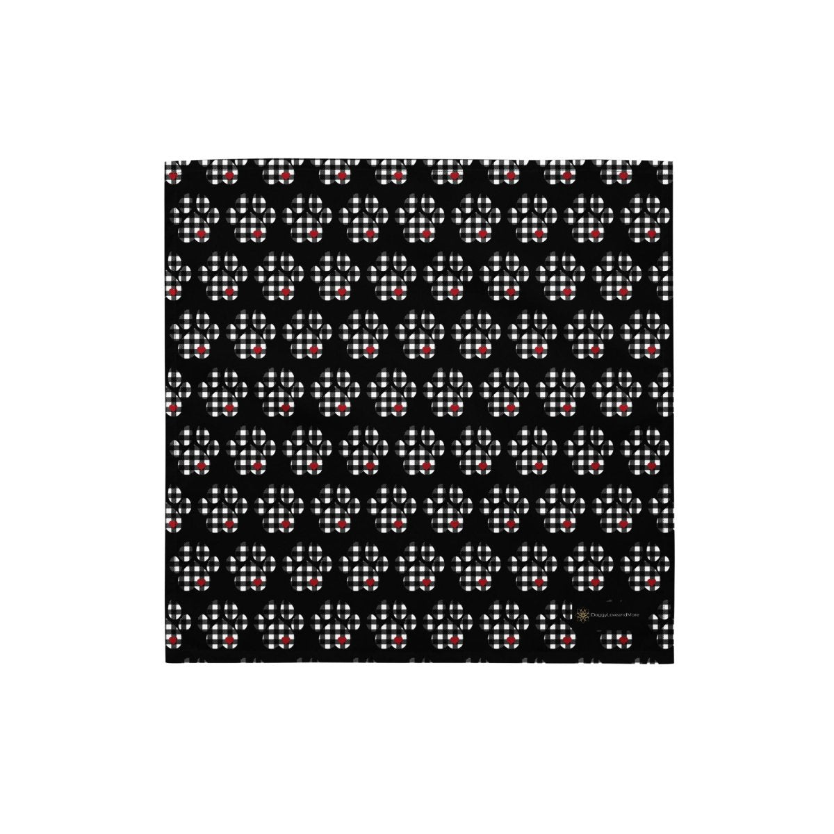 Black Buffalo Plaid Dog Paw Bandana - DoggyLoveandMore