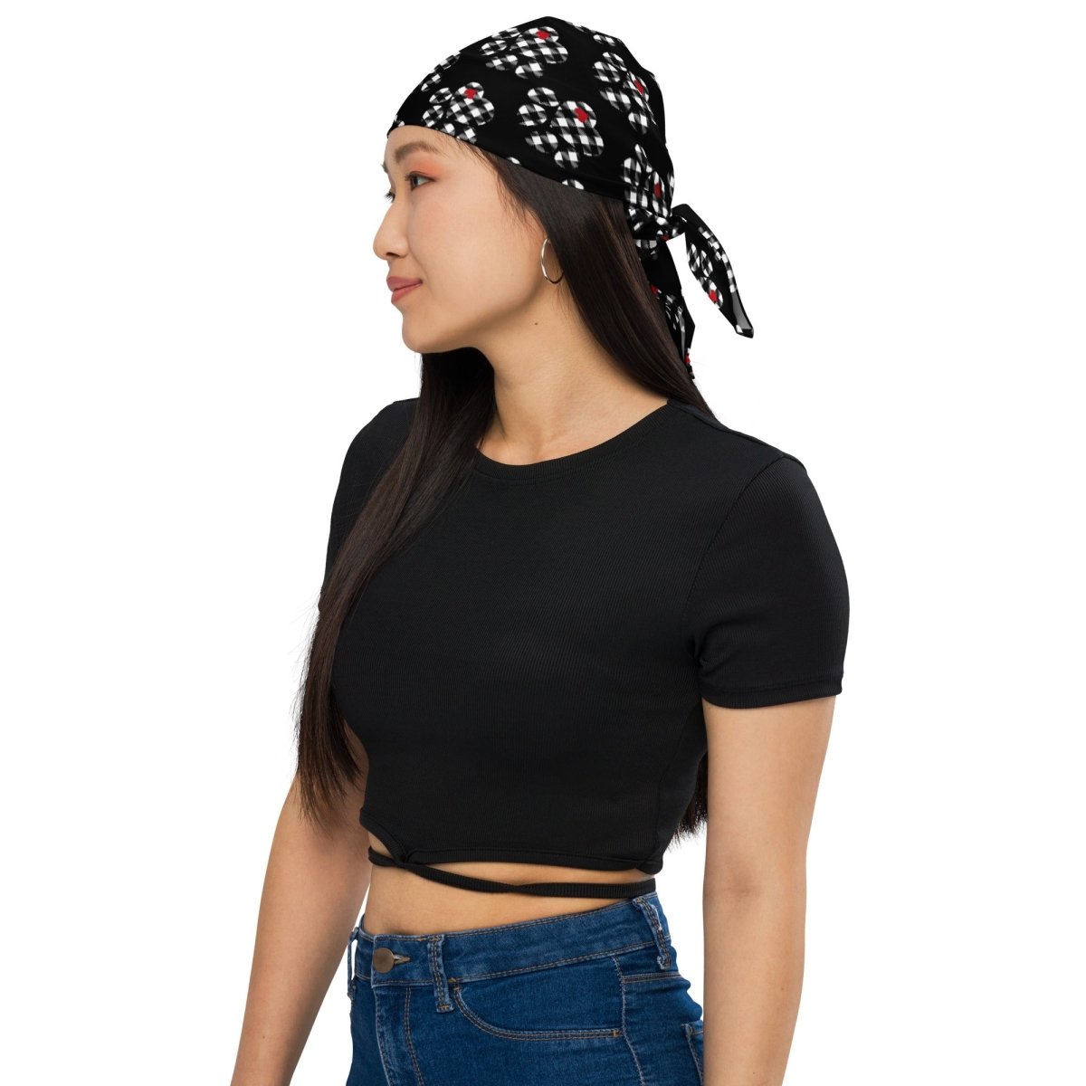 Black Buffalo Plaid Dog Paw Bandana - DoggyLoveandMore