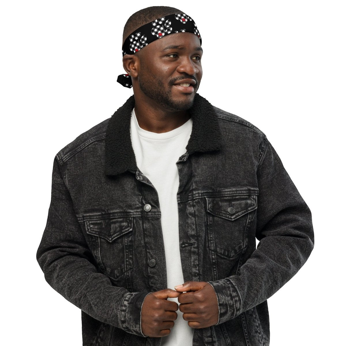 Black Buffalo Plaid Dog Paw Bandana - DoggyLoveandMore